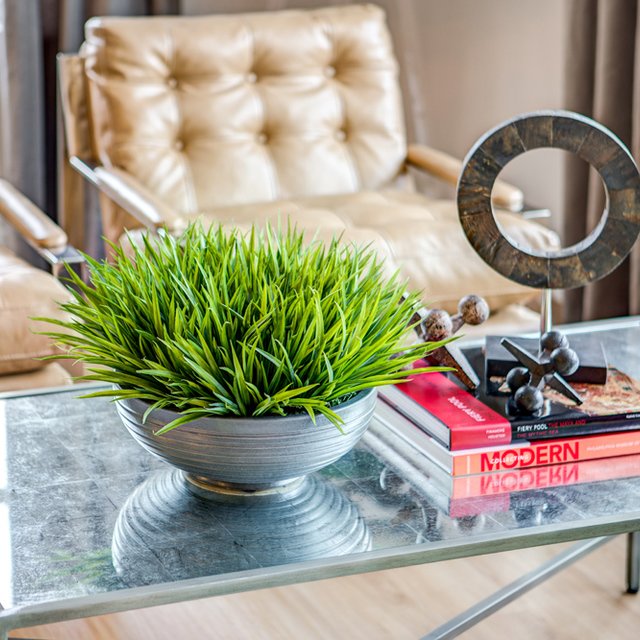The Danforth -  Center Table with plant Decor and Book